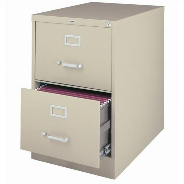 Pemberly Row 26.5"D Metal 2 Drawer Legal Width Vertical Filing Cabinet Putty