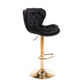thumbnail image 3 of 24-33Inch Velvet Bar Stools, Counter Height Adjustable Swivel Barstools High Bar Chairs with Back & Golden Metal Base, Stools Chair Footrest for Kitchen Island, Cafe, Bar, Bar Counter(Black,Set of 8), 3 of 8