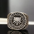 thumbnail image 2 of Witcher Geralt Wolf Signet Ring Axii Magical Talisman Jewelry Aard Igni Yrden 925 Sterling Silver Ring FriendShip Gift Ring || Huzurr, 2 of 5