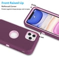 thumbnail image 4 of Njjex iPhone 11 Pro Max Cases, Sturdy Phone Case for iPhone 11 Pro Max 6.7", Full-Body Shockproof Protection Heavy Duty Armor Hard Plastic Rubber Rugged Bumper 3-in-1 Case Cover - Burgundy, 4 of 7