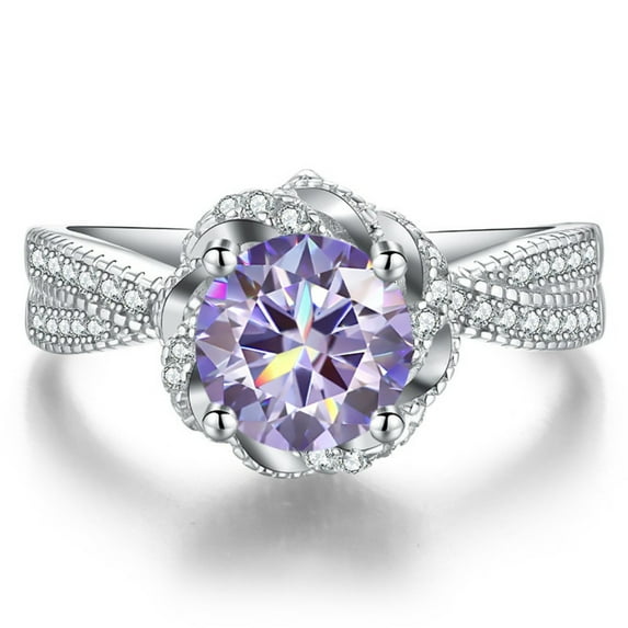 Moissanite Rings for Women 1ct Round Cut D Color VVS1 Diamond Wedding Rings Moissanite Engagement Rings with Certificate