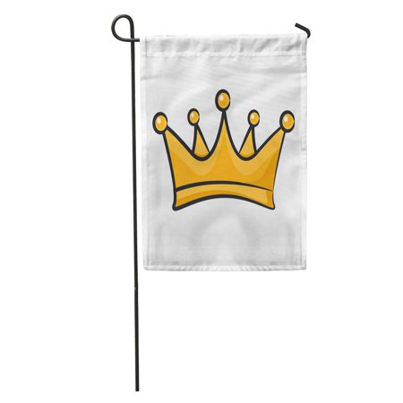 SIDONKU Yellow Antique Cartoon Crown Symbol Beauty Class Clip Diamond Drawing Garden Flag Decorative Flag House Banner 28x40 inch