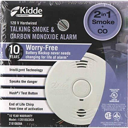 carbon ca smoke monoxide alarm combination kidde 120vac