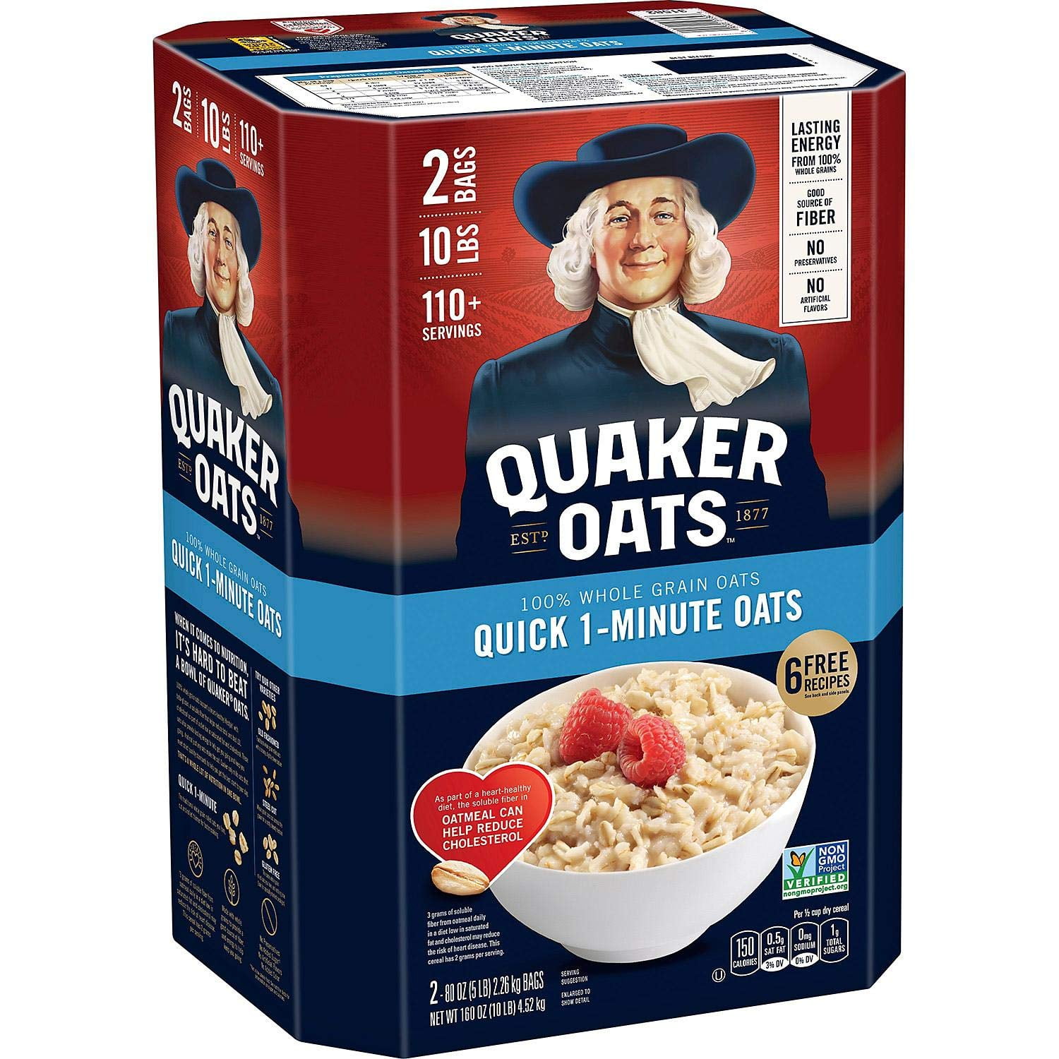 Quaker Oats 100 Whole Grain Quick 1Minute Oatmeal Instant Oatmeal
