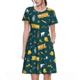 thumbnail image 1 of Vsdgher Robes Midi Maxi Décontractées pour Femmes Été 2025 Légères Manches Courtes Col Rond Robe de Plage, 1 of 6