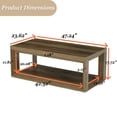 thumbnail image 3 of Tribesigns 47.24" Rectangular Rustic Coffee Table With Open Shelf, 3 of 5