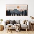 thumbnail image 3 of HPNIUB Boho Mountain Framed Canvas Wall Art Tree Forest Misty Woodland Painting Nature Sunrise Landscape Decor for Living Room Bedroom Office 20x40 Inch, 3 of 9