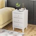 thumbnail image 4 of Costway Table de Chevet Table d'Appoint avec 3 Tiroirs pour Chambre Salon Blanc, 4 of 10