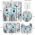 thumbnail image 2 of 4 Piece Shower Curtain Sets, Blue Flower Daisy Vintage Worn Wood with Non-Slip Rugs, Toilet Lid Cover and Bath Mat, for Bathroom Decor Set, 72" x 72", 2 of 11