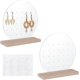 thumbnail image 1 of 2 soportes de acrílico para pendientes, organizador de joyas redondo, transparente y desmontable, con base de madera., 1 of 5