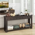 thumbnail image 5 of Canddidliike 63 Inches Farmhouse Entryway Table, Table with 4 Storage Drawers and Open Shelf-Espresso, 5 of 9