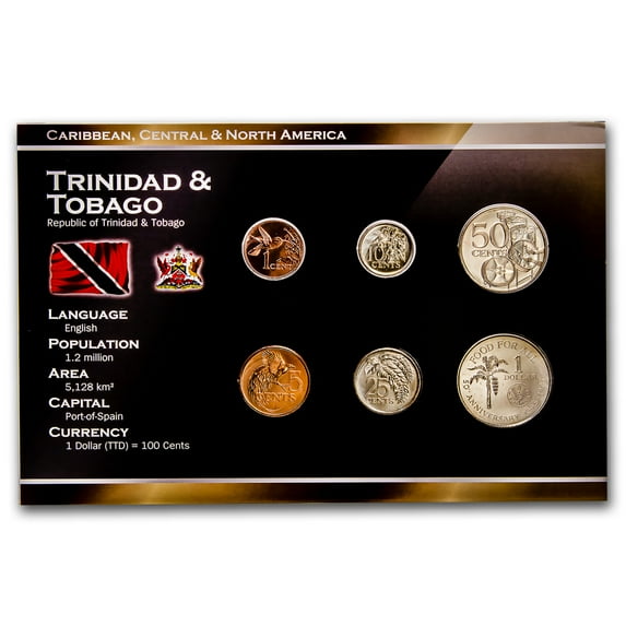 Trinidad & Tobago 1 Cent - 1 Dollar 6 Coin Set BU
