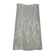 Akris Women's Silver/ Jasmine Mid- Length Pencil Skirt - 10