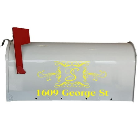 VWAQ Mailbox Monogram Design Personalized Street Address Decal Set