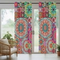 thumbnail image 5 of Outdoor Curtains for Patio Waterproof, Colorful Ethnic Outdoor Privacy Panels Grommet, National Modern Geometric Red Green Blackout Outside Curtains for Porch/Cabana/Pergola/Gazebo 54"x84", 2 Panels, 5 of 8