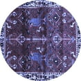 thumbnail image 1 of Ahgly Company Machine Washable Indoor Round Persian Blue Traditional Area Rugs, 5' Round, 1 of 4