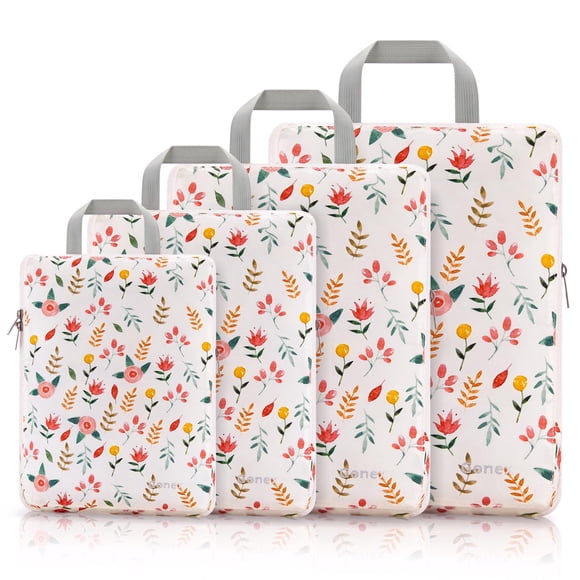 Cubos de embalaje de compresión Gonex, 4 unidades, Travel Floral Pink