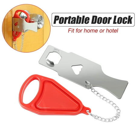 Details About Portable Door Lock Travel Hotel Door Stopper Lock