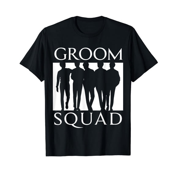 Groom Squad Groomsmen Team Silhouette Bachelor Party Wedding T-Shirt