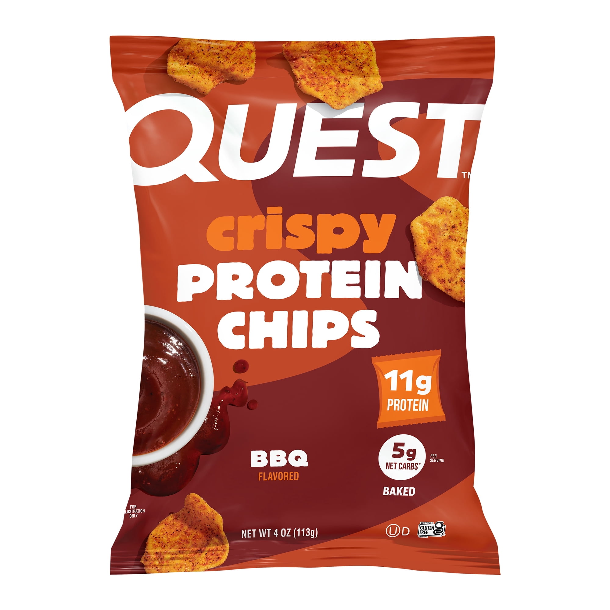 Quest Crispy Protein Chip, BBQ Flavor, 11g of Protein, Single 4oz