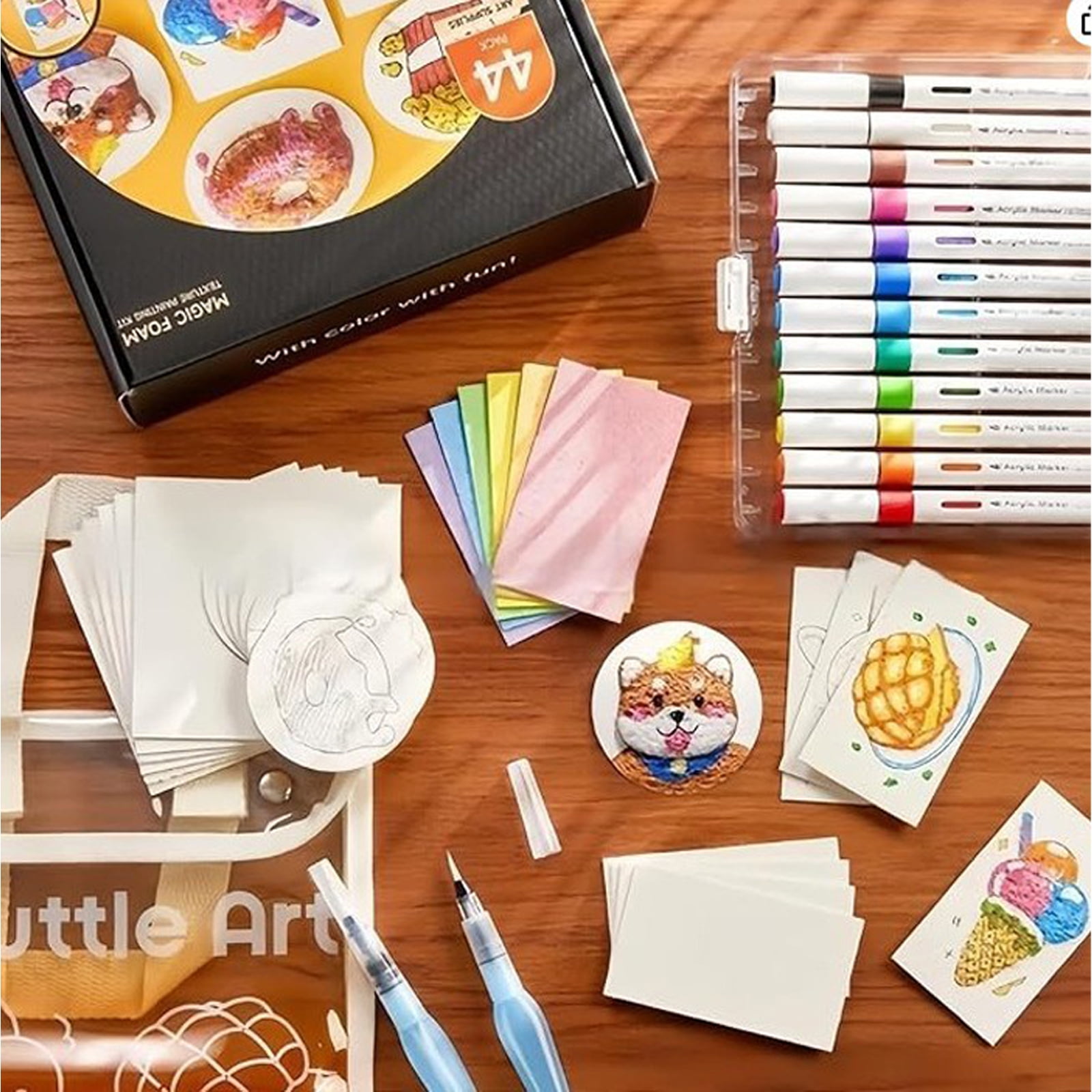 Magics Foam Texture Painting Kits Bubble Drawing Pen Magics Puff Paint Puff Drawing Texture Painting Kits Art Supplies