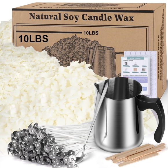 Kit para hacer velas Haccah, hojuelas de cera de soya de 4.5 kg con olla para derretir