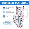 thumbnail image 3 of 4th of July 40oz Tumbler Cup with Handle and Straw, Red and Blue Stars Gifts for Women Men, Patriotic Stainless Steel Insulated Water Bottle 1PC, 3 of 5