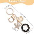 thumbnail image 3 of Backpack Accessory Keychain Charm with Gold Tone Flower Pendant, Round Attachment Loop and Lobster Clasp for Bags, 3 of 9