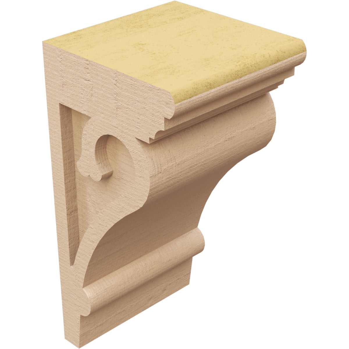 6"W x 6"D x 12"H Wide Mayflower Rough Cedar Woodgrain TimberThane Corbel, Primed Tan