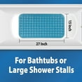 thumbnail image 3 of Thera|Care Bath Mat | Non-Slip Textured Surface | 15” x 27” | Secure Suction Cup with Drain Holes | Bathtub Length | Clear Blue, 3 of 8