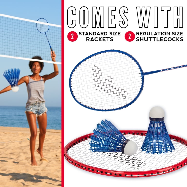 Franklin Sports Red, White and Blue 2 Player Badminton Racket Set