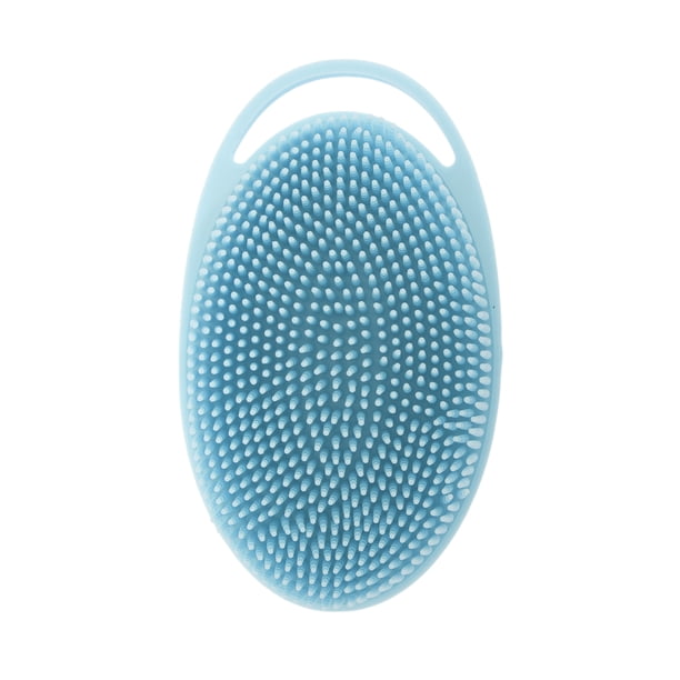 Cepillo de baño ovalado colgable único de 1 pieza color azul claro