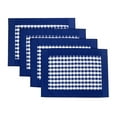 thumbnail image 4 of Fennco Styles Handmade Reversible Buffalo Plaid Solid Border Navy Blue Placemats 14" W x 20" L, Set of 4, 4 of 4