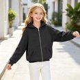 thumbnail image 2 of YOUYEDIAN Jackets for Girls Fall Winter Full Zip up Hooded Jacket Casual Long Sleeve Fleece Hoodie, 2 of 5