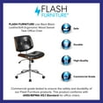 thumbnail image 4 of Flash Furniture Miriam Low Back Black LeatherSoft Ergonomic Wood Swivel Task Office Chair, 4 of 12
