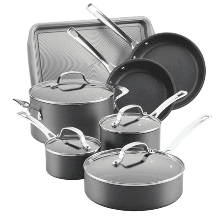 Circulon Chefs Pan - Circulon Genesis Hard-Anodized Nonstick 11-Piece Cookware Set, Gray