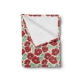thumbnail image 2 of Poppy Flower Soft Flannel Fleece Throw Blanket, Spring Garden Pattern with Red Blossoms Capsules and Little Dots, Cozy Plush for Indoor and Outdoor Use, 50" x 70", Mint Green Beige, by Ambesonne, 2 of 5