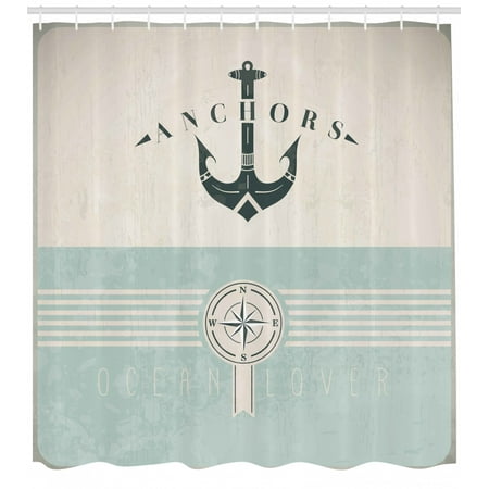 Nautical Anchor Sailor Sea Directions Compass Shower Curtain Extra