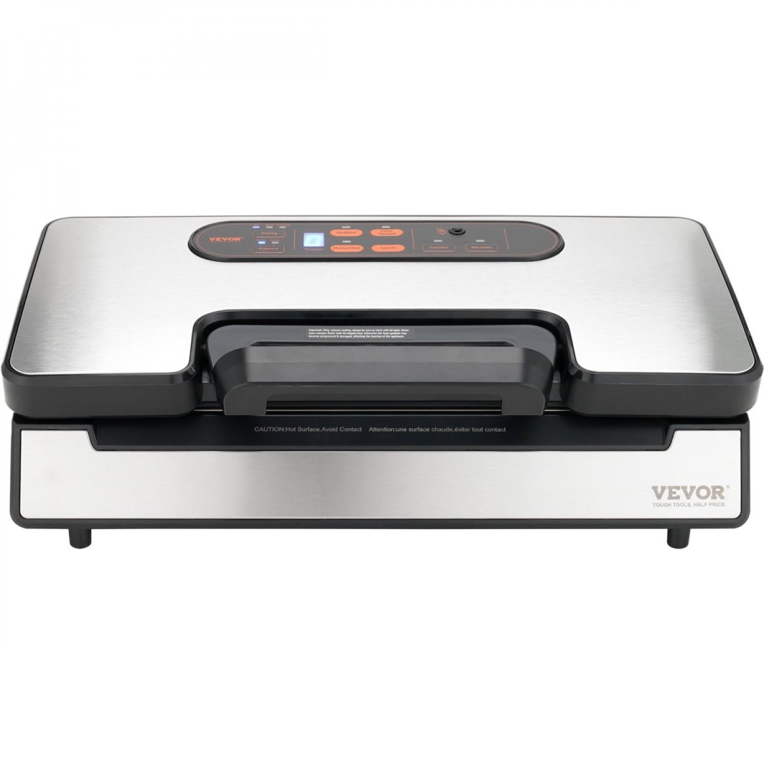 Vacuum Sealer Machine 90Kpa 130W Dual Pump Dual Sealing Dry Moist Food Storage Automatic Manual Air Sealing System Built in Cutter Seal Bag External Hose Stainless Steel