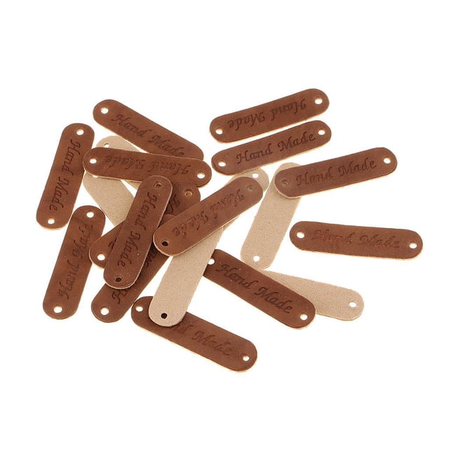 Etiqueta de Cuero de PU de Dibujos Animados de 20 Piezas DIY Coser en Etiquetas café Hugo Etiquetas de etiqueta hechas a mano