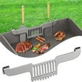 thumbnail image 2 of Grill Scraper for Griddle with Magnetic Rack and Grease Gate Functionality 10 in Stainless Steel Food Scraping Tool, 2 of 8