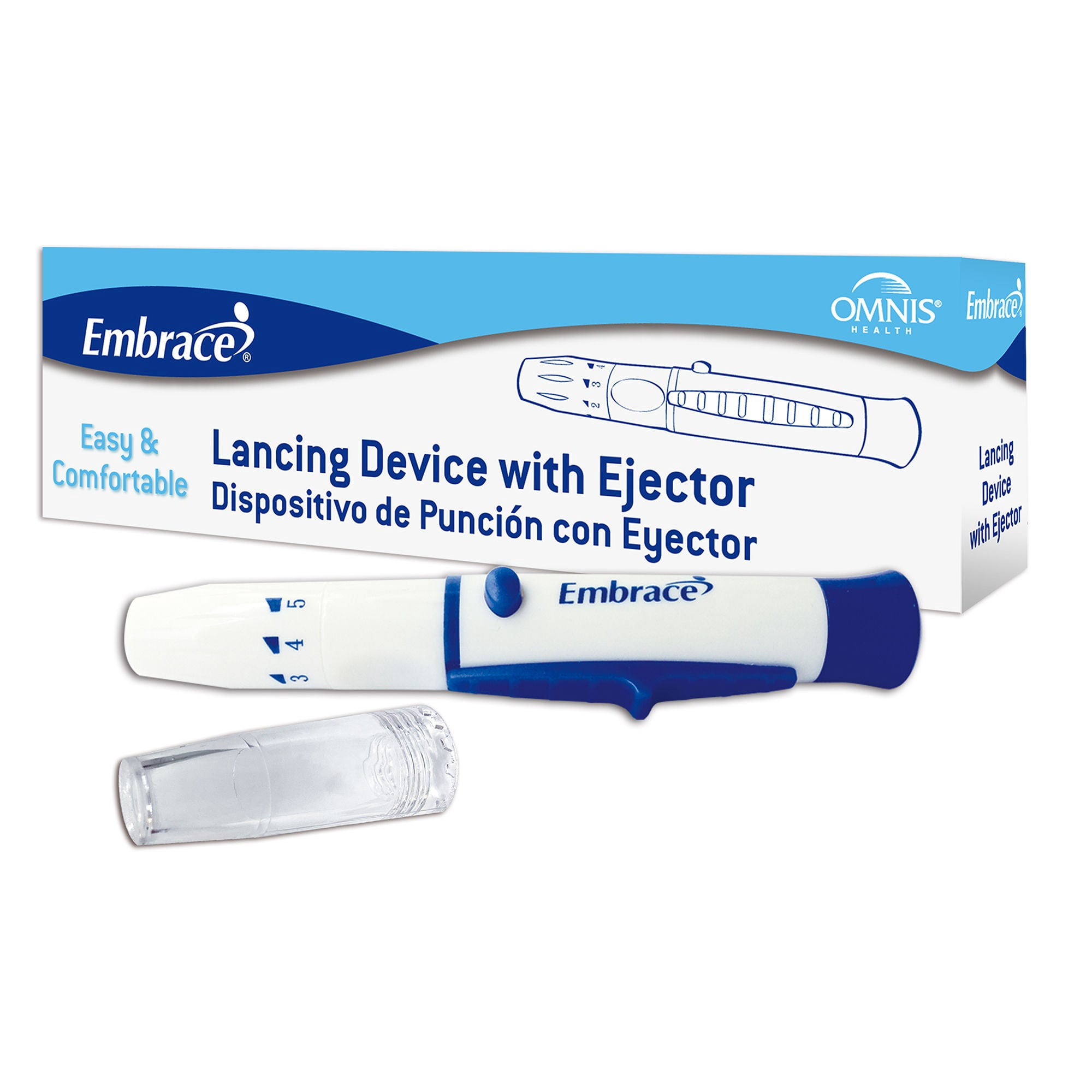Embrace Safety Lancing Device Needle Multiple Depth Settings 1 Box(s), 1 /Box