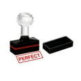 thumbnail image 1 of Uxcell Black Plastic Stamp Self Inking Red Ink Office Stamps Pre Inked Message Stamp 1.8'' x 0.8'' Perfect, 1 of 6