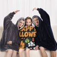 thumbnail image 5 of Halloween Festive Text Pattern Blanket Hoodies for Kids 6-13YR Oversize Wearable Blanket Hoodies for Boys Girls Teens, 5 of 7