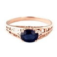 thumbnail image 3 of Galaxy Gold 14k Solid Rose Gold Filigree Ring with 1.15 Carat (CTW) Natural Blue Sapphire-2394R (10), 3 of 7