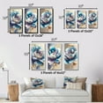 thumbnail image 4 of Designart "Icy Blue and Purple Watercolor Blossom I" Floral & Botanical Framed Wall Art Set Of 3 - Blue Floral Frame Gallery Wall Set For Home Decor, 4 of 6