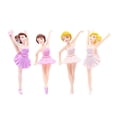 thumbnail image 1 of Figuras de bailarina en miniatura, 4 piezas, colección de escritorio, decoración para tartas, adorno para maceta, 1 of 4