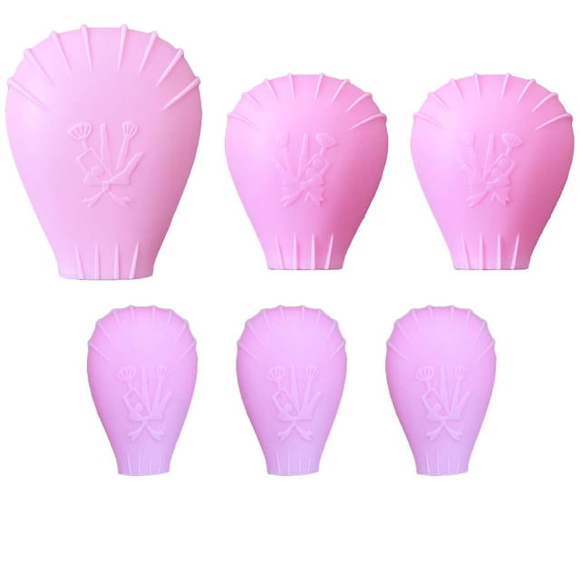 7pcs Protecting Bristles Reusable Makeup Brush Covers For Travel Pink Portable