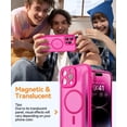 thumbnail image 3 of Magnetic Case for iPhone 16 Pro Max with Full Camera Protection [Compatible with Magsafe] [Translucent Matte] Protective Phone Case, Hot Pink,Hot Pink, 3 of 5