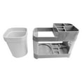 thumbnail image 2 of Cqxid Rack Under $5 Single Cup Toothbrush Toothpaste Holder Plastic Bathroom Storage Rack, 2 of 4